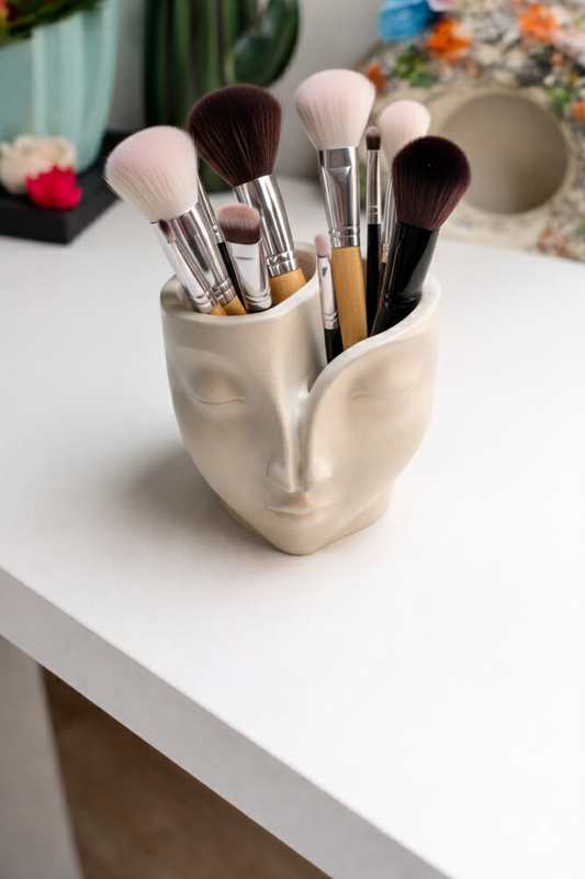 Abstract Face Concrete Jar Candle | Reusable Home Décor Soy Wax Candle