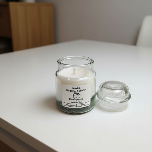 Scented Gel & Soy Glass Jar Candle – Relaxing Self Care & Gift