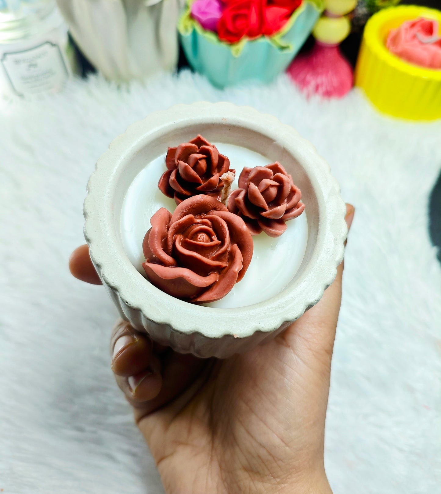 Minimal Concrete Jar Candle | Handmade Soy Wax Candle