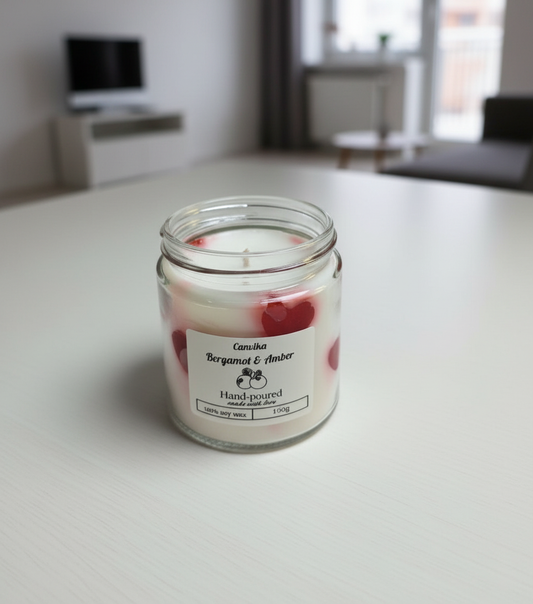 Romantic Heart Jar Candle | Soy Wax Gift Candle for Special Occasions
