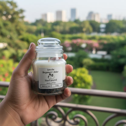 Scented Gel & Soy Glass Jar Candle – Relaxing Self Care & Gift
