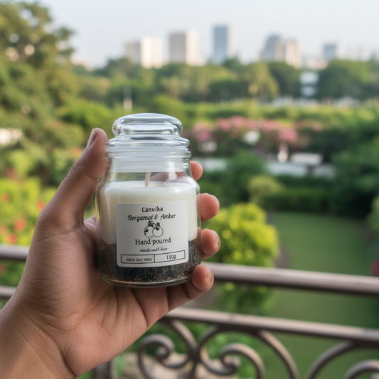 Scented Gel & Soy Glass Jar Candle – Relaxing Self Care & Gift