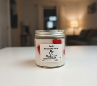 Romantic Heart Jar Candle | Soy Wax Gift Candle for Special Occasions
