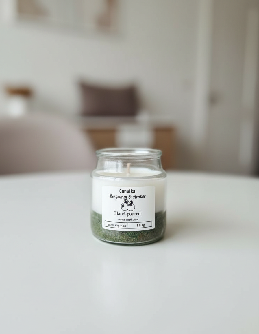 Scented Gel & Soy Glass Jar Candle – Relaxing Self Care & Gift