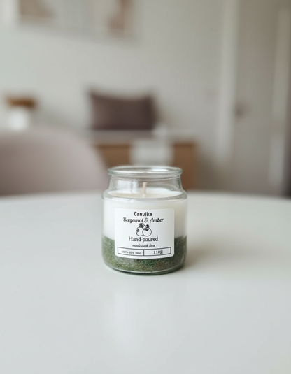 Scented Gel & Soy Glass Jar Candle – Relaxing Self Care & Gift